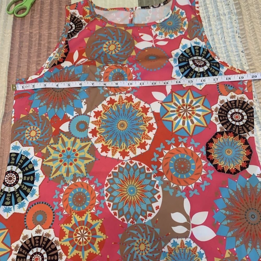 Women's Tank Dress M New Boho Chic Colorful Geometric Print.  By Emery Rose.